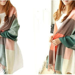 Plaid Winter Blanket Scarf