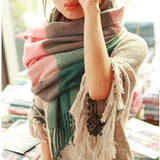 Plaid Winter Blanket Scarf