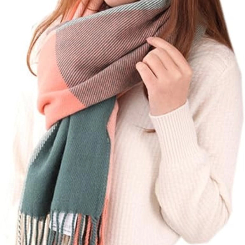 Plaid Winter Blanket Scarf