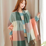 Plaid Winter Blanket Scarf