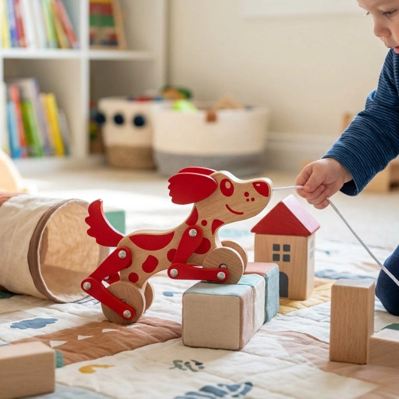 Wooden Puppy Pull Toy