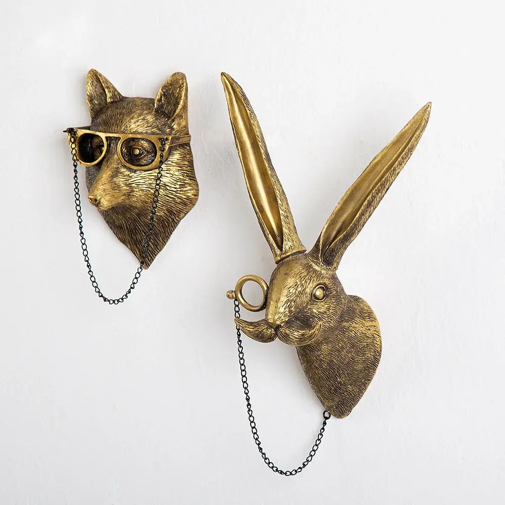 Gold Animal Wall Sculpture Set