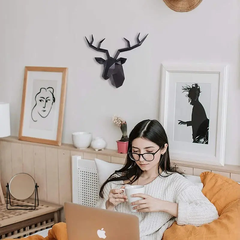 Geometric Deer Wall Sculpture
