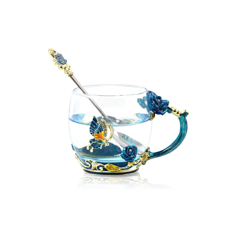 Enamel Glass Tea Mug Set