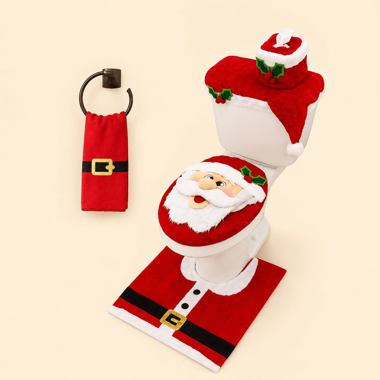 Santa Bathroom Holiday Decor