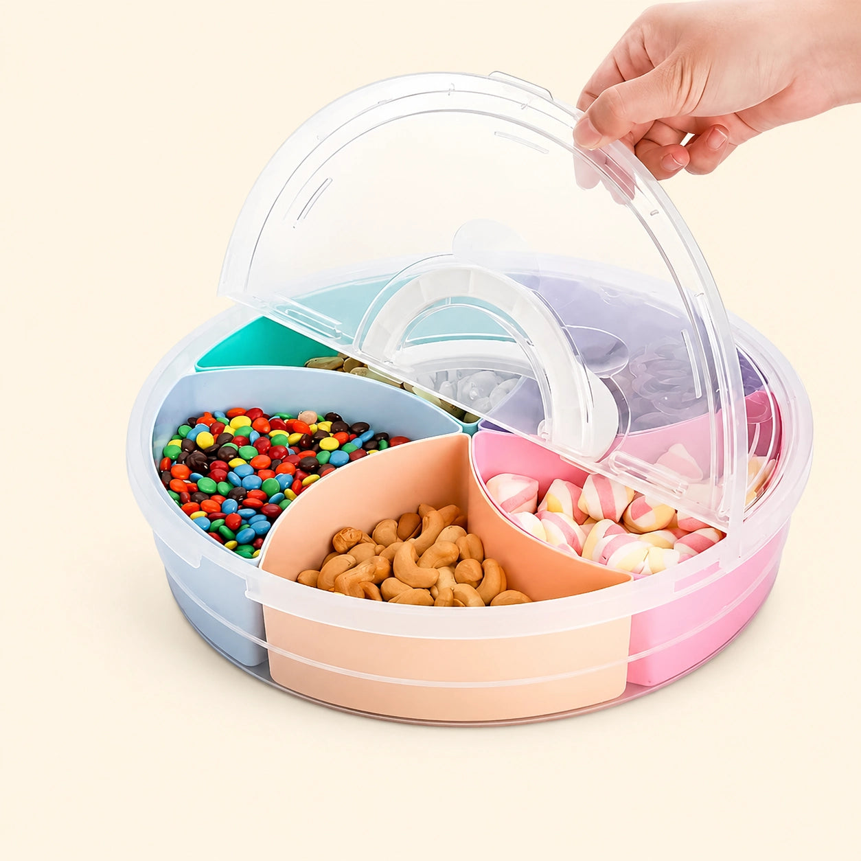 Circle Fruit & Snack Tray with Lid