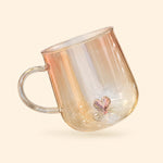 3D Heart Design Glass Cup
