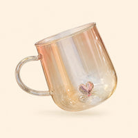 3D Heart Design Glass Cup