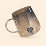 3D Heart Design Glass Cup