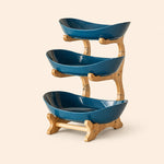 Three-Tier Ceramic Fruit Bowl