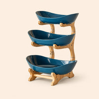 Three-Tier Ceramic Fruit Bowl