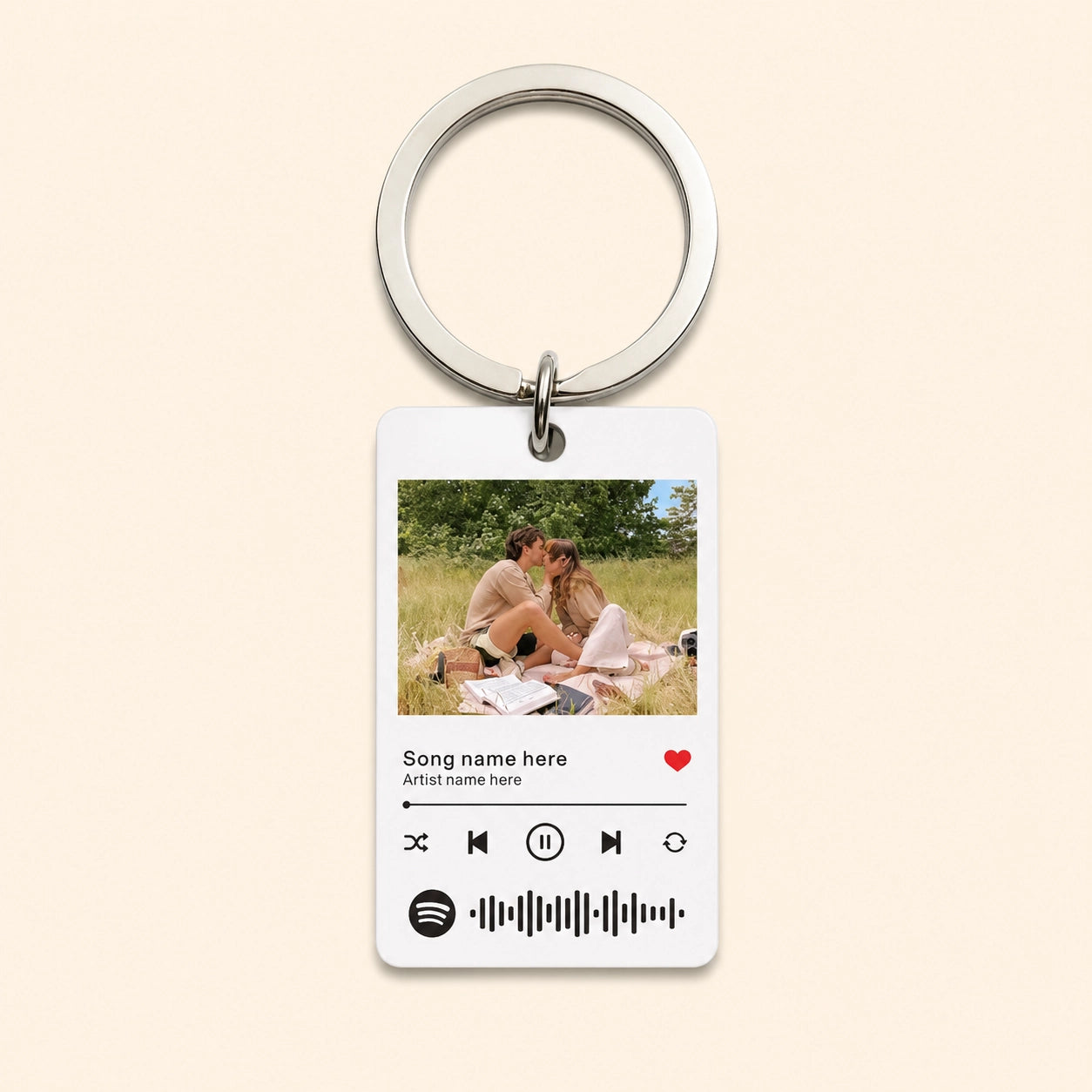 Custom Couple Photo Keychain