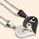 Heart Puzzle Couple Necklace