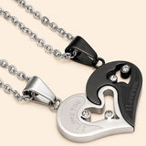 Heart Puzzle Couple Necklace