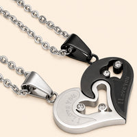 Heart Puzzle Couple Necklace