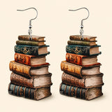 Wooden Stackable Book Earrings