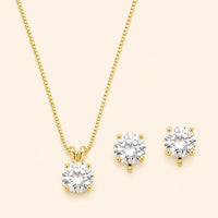 Mariell Gold Cubic Zirconia Jewelry Set