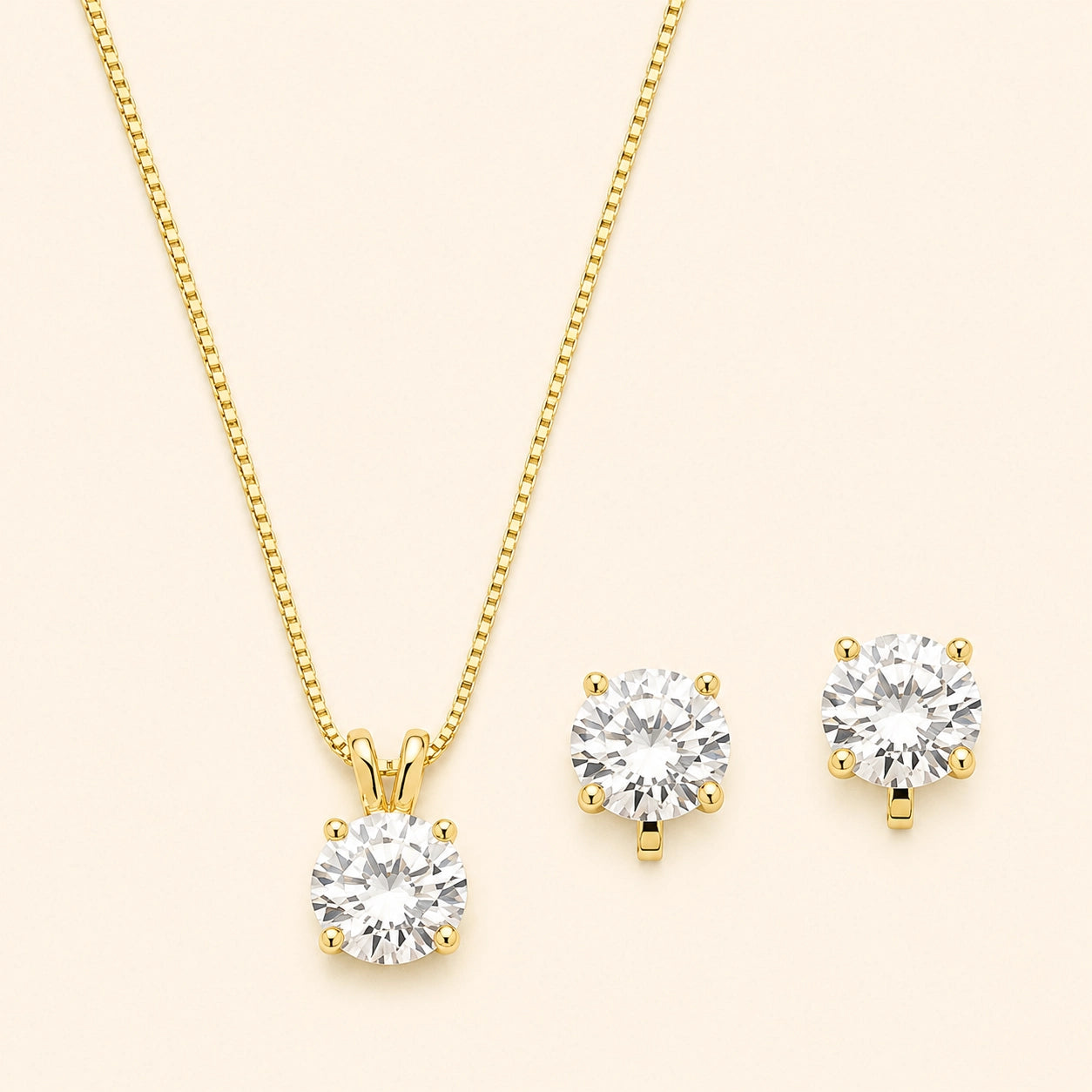Mariell Gold Cubic Zirconia Jewelry Set