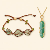 Fluorite Gemstone Jewelry Set