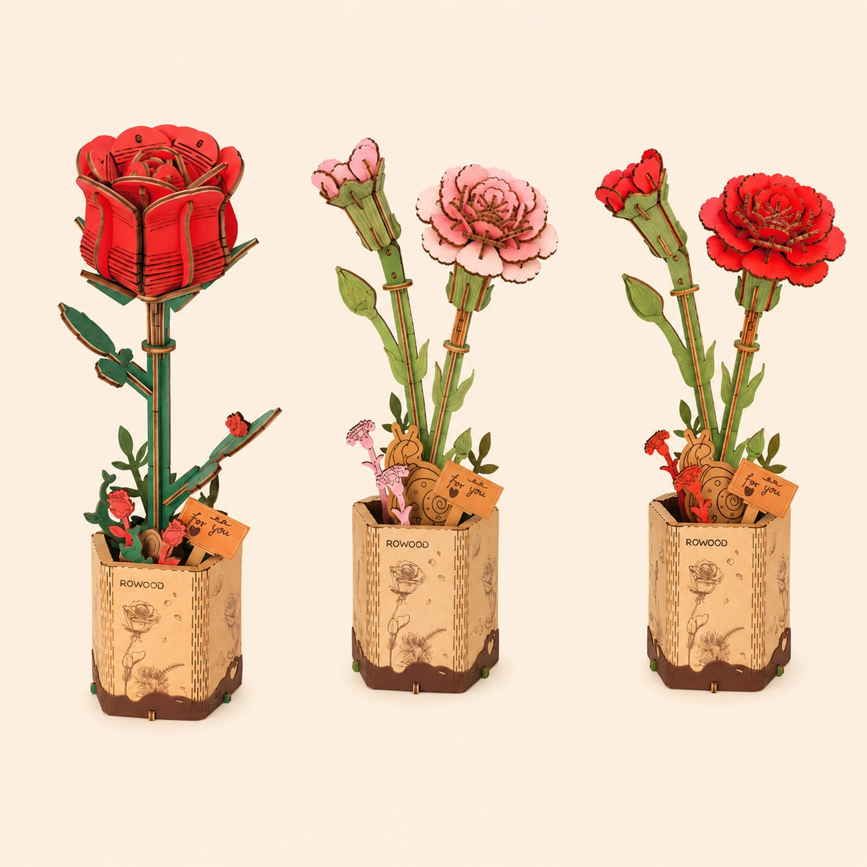 Wooden Bloom 3D Flower Puzzle