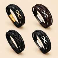 Infinity Leather Cuff Bracelet