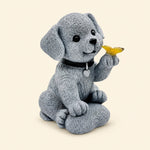 Solar Dog Statue with Butterfly