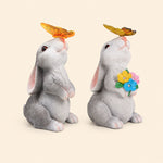 Solar Bunny Garden Statue