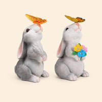 Solar Bunny Garden Statue