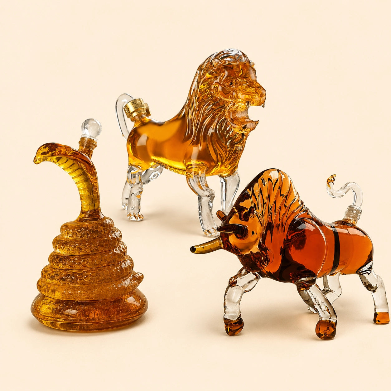 Animal Spirit Glass Decanters