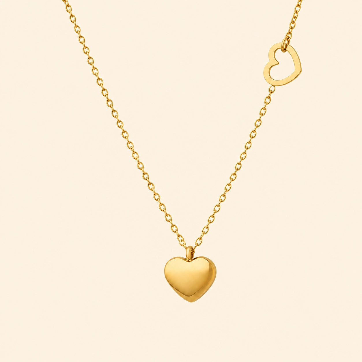 Gold Double Heart Necklace
