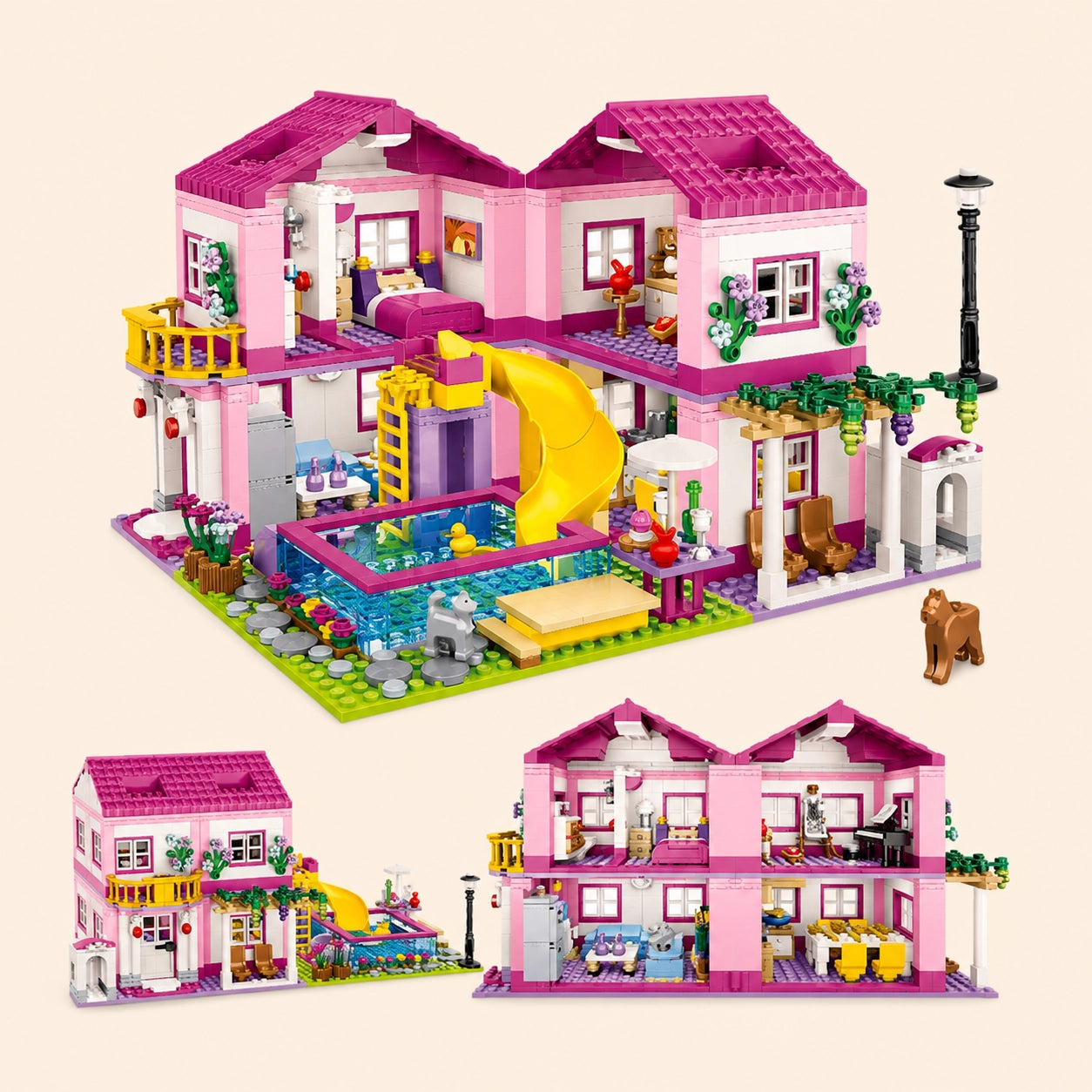 Pink Summer Villa Building Set