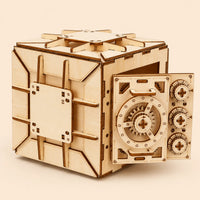 3D Wooden Safe Puzzle Bank