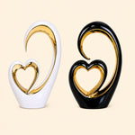 Ceramic Heart Sculpture Set