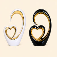 Ceramic Heart Sculpture Set