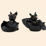 French Bulldog Bowl Sculpture Set