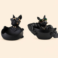 French Bulldog Bowl Sculpture Set