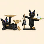 Bulldog Decorative Tray Statue