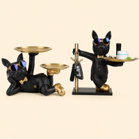 Bulldog Decorative Tray Statue