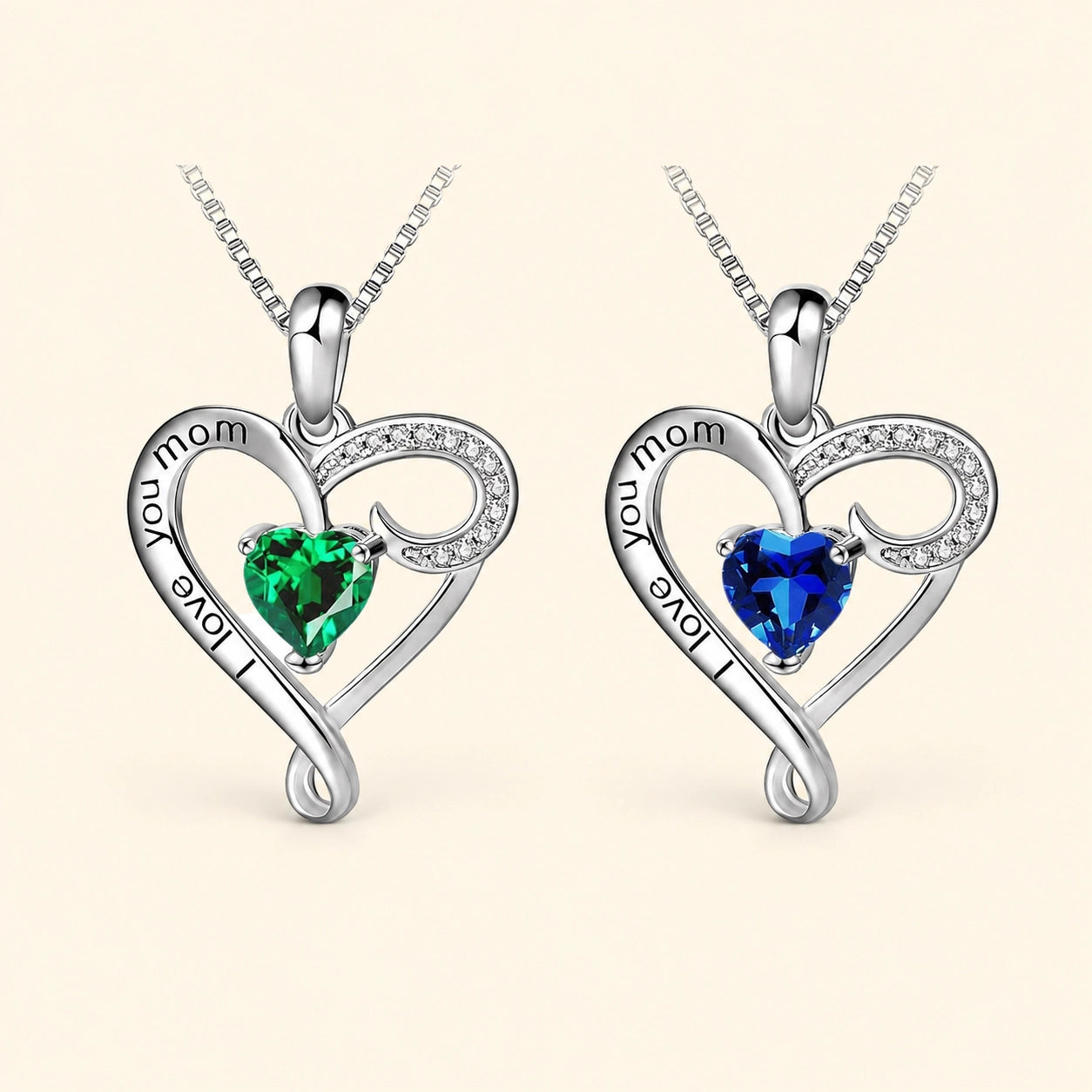 Mom Heart Sterling Necklace