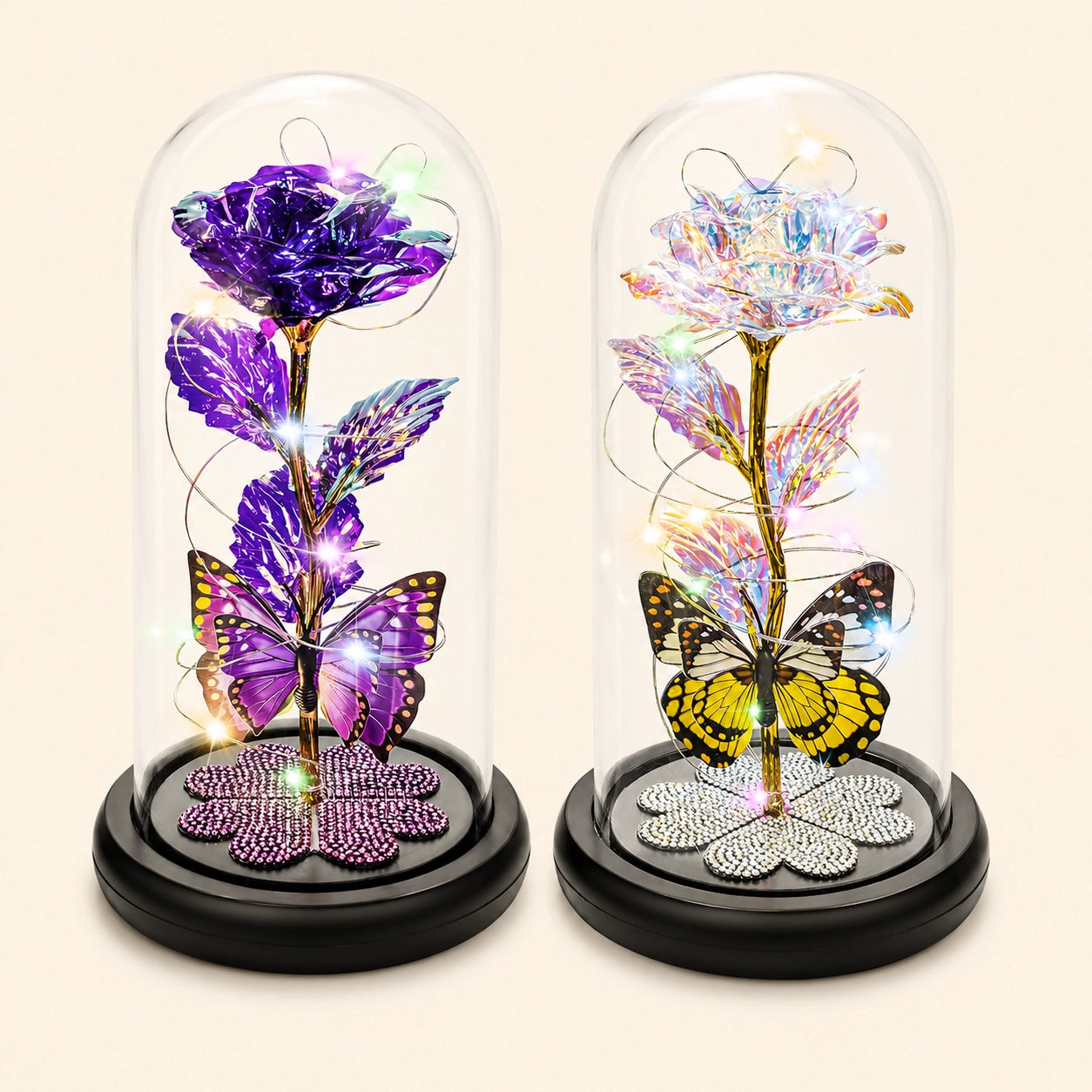 Galaxy Rose Glass Dome Gift