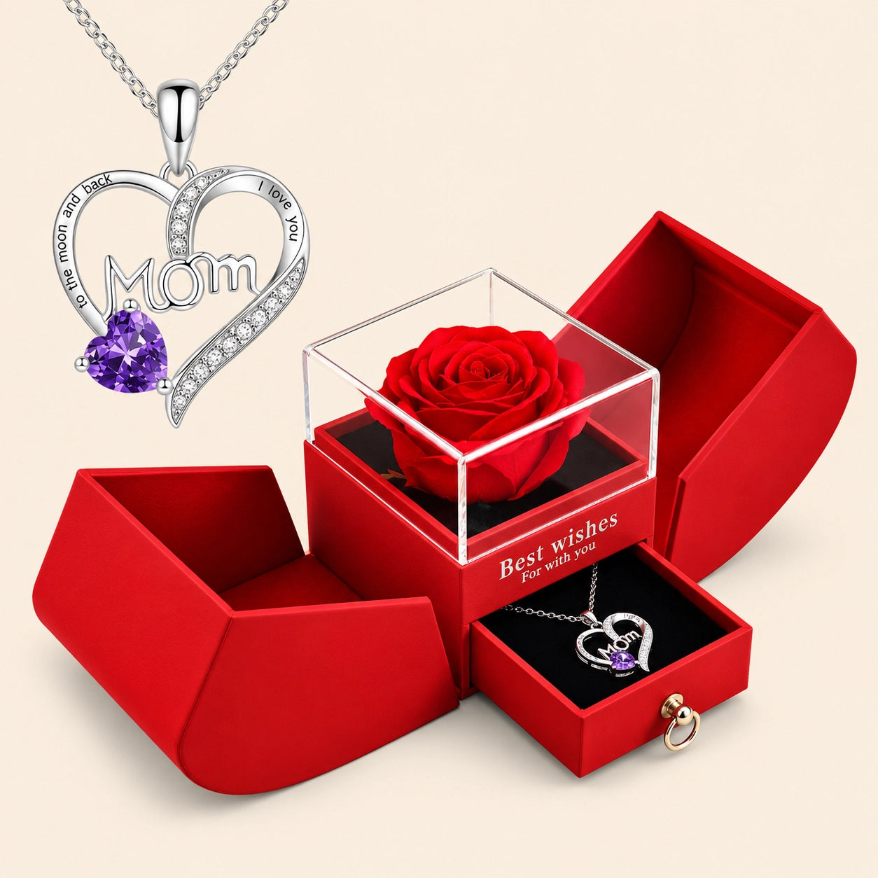LoveEternal™ Rose & Heart Necklace