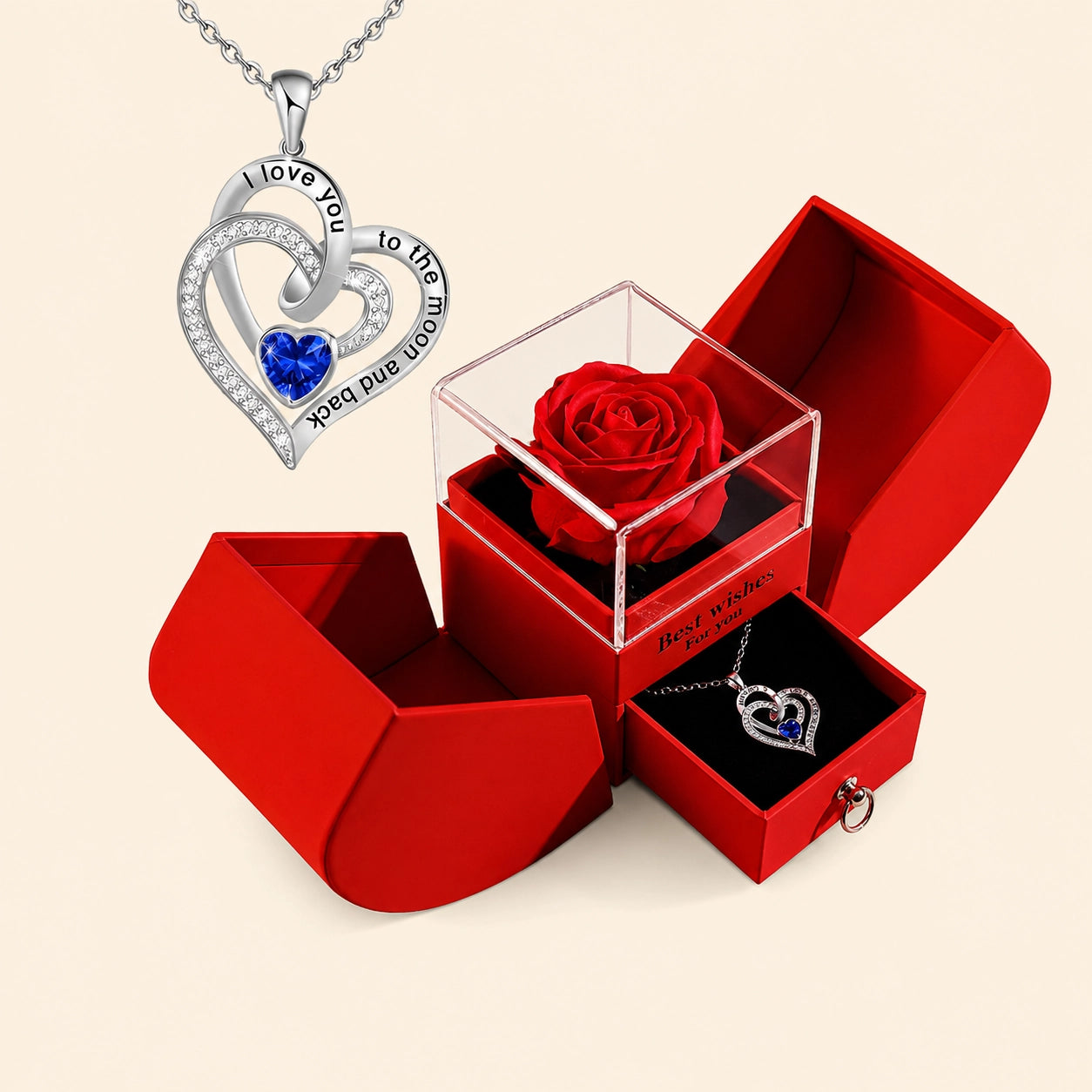 LoveEternal™ Rose & Heart Necklace