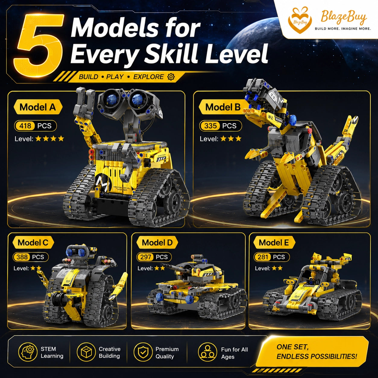 Five Model Coding Robot Set