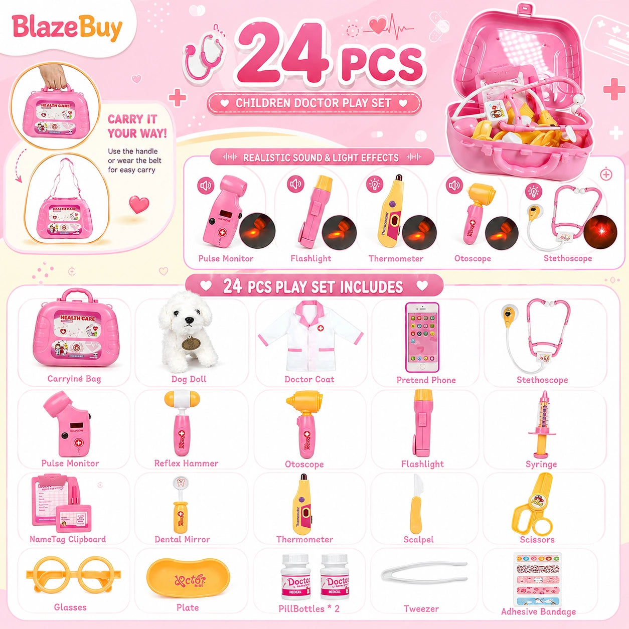Kids Pretend Doctor Playset