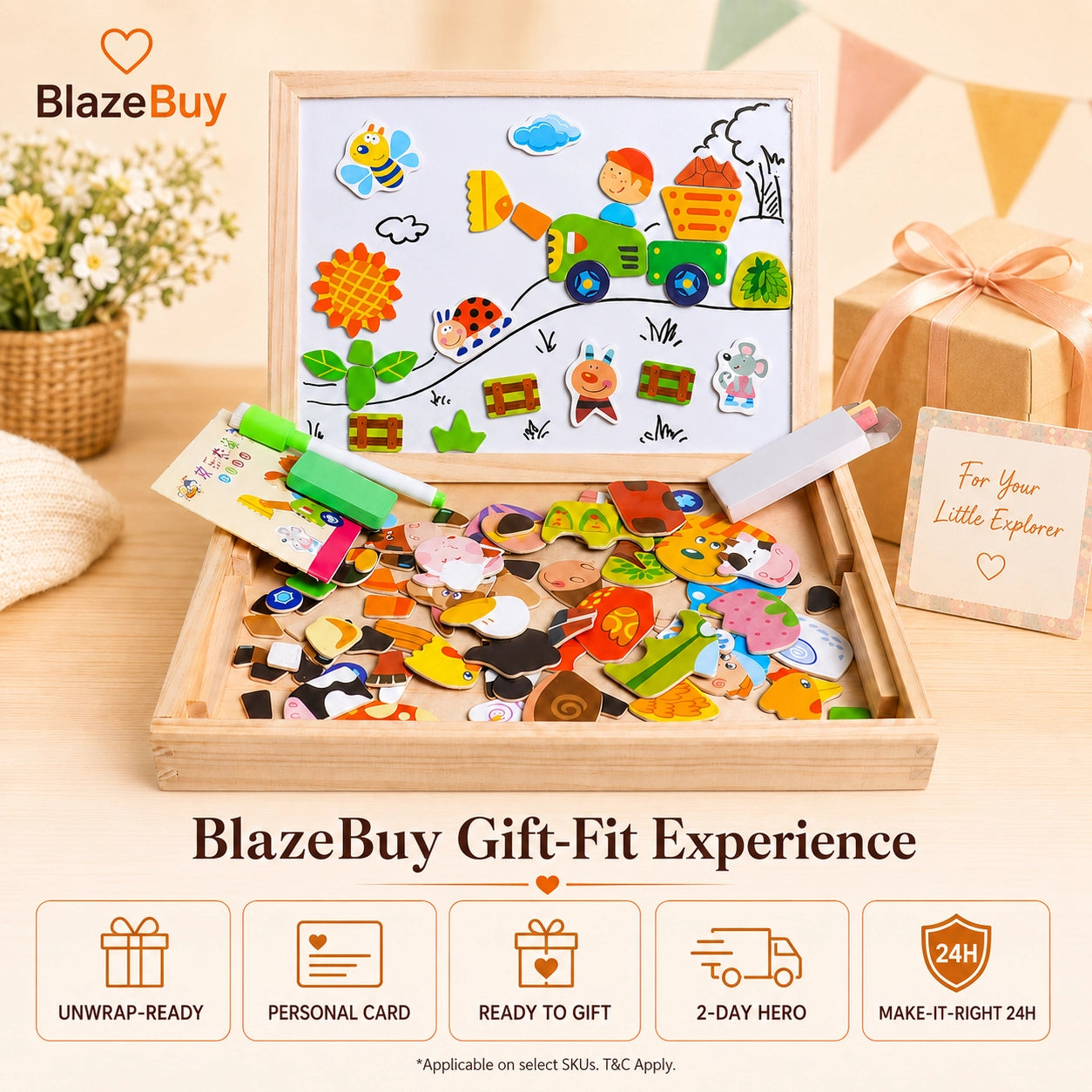 Wooden Magnetic Puzzle Easel