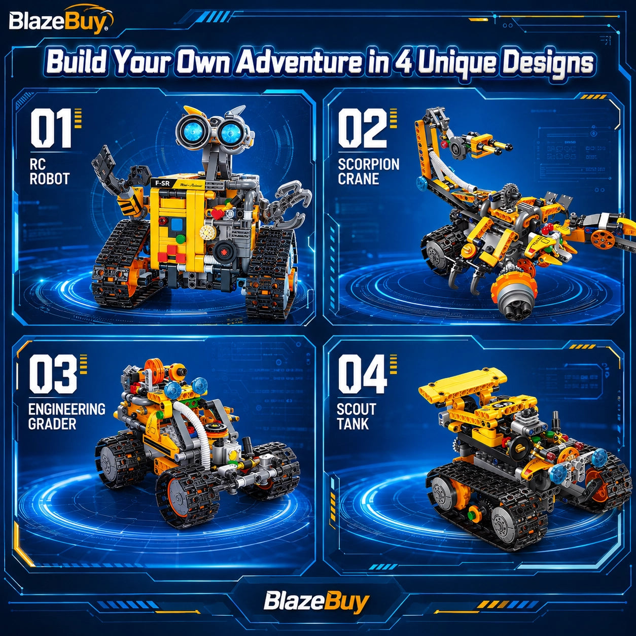 4-in-1 RC Robot Building Kit