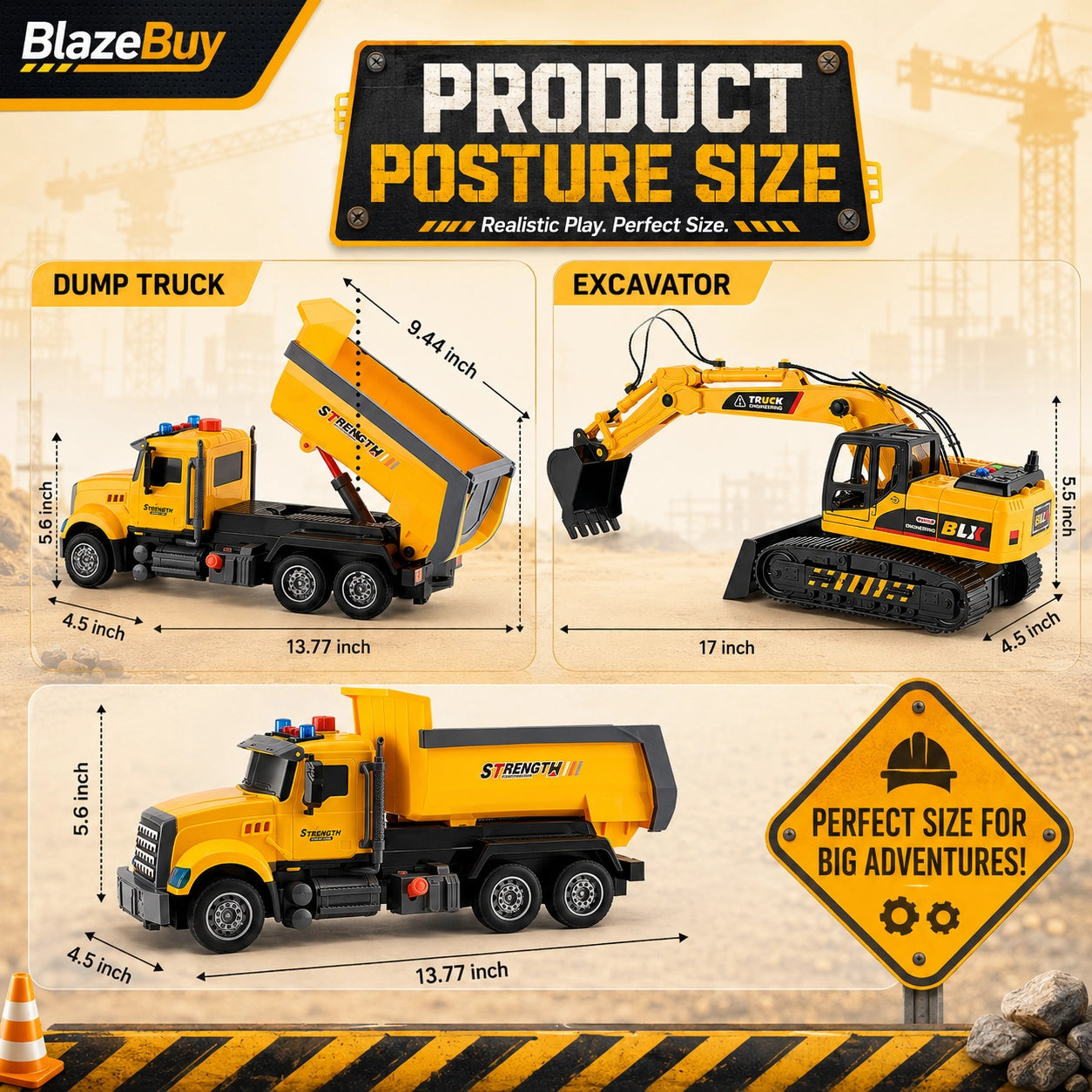 Construction Excavator Dump Truck Set