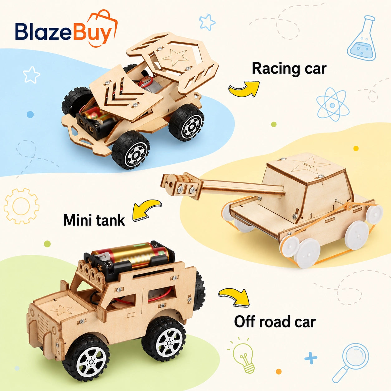 STEM Wooden Car Builder Kit