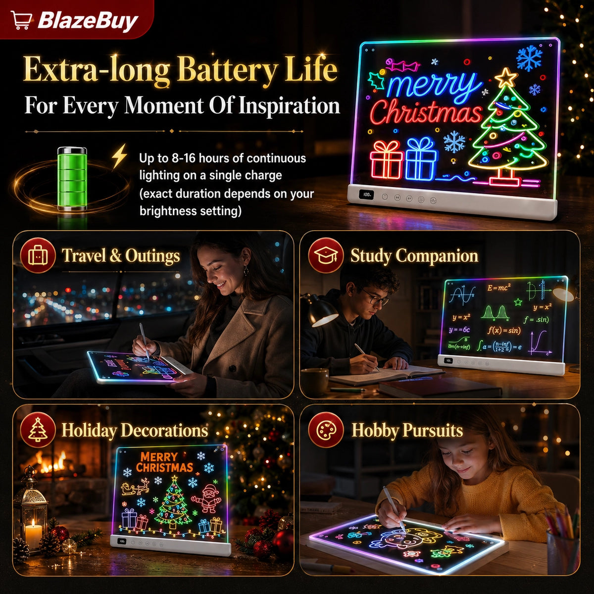 LED Glow Drawing Board
