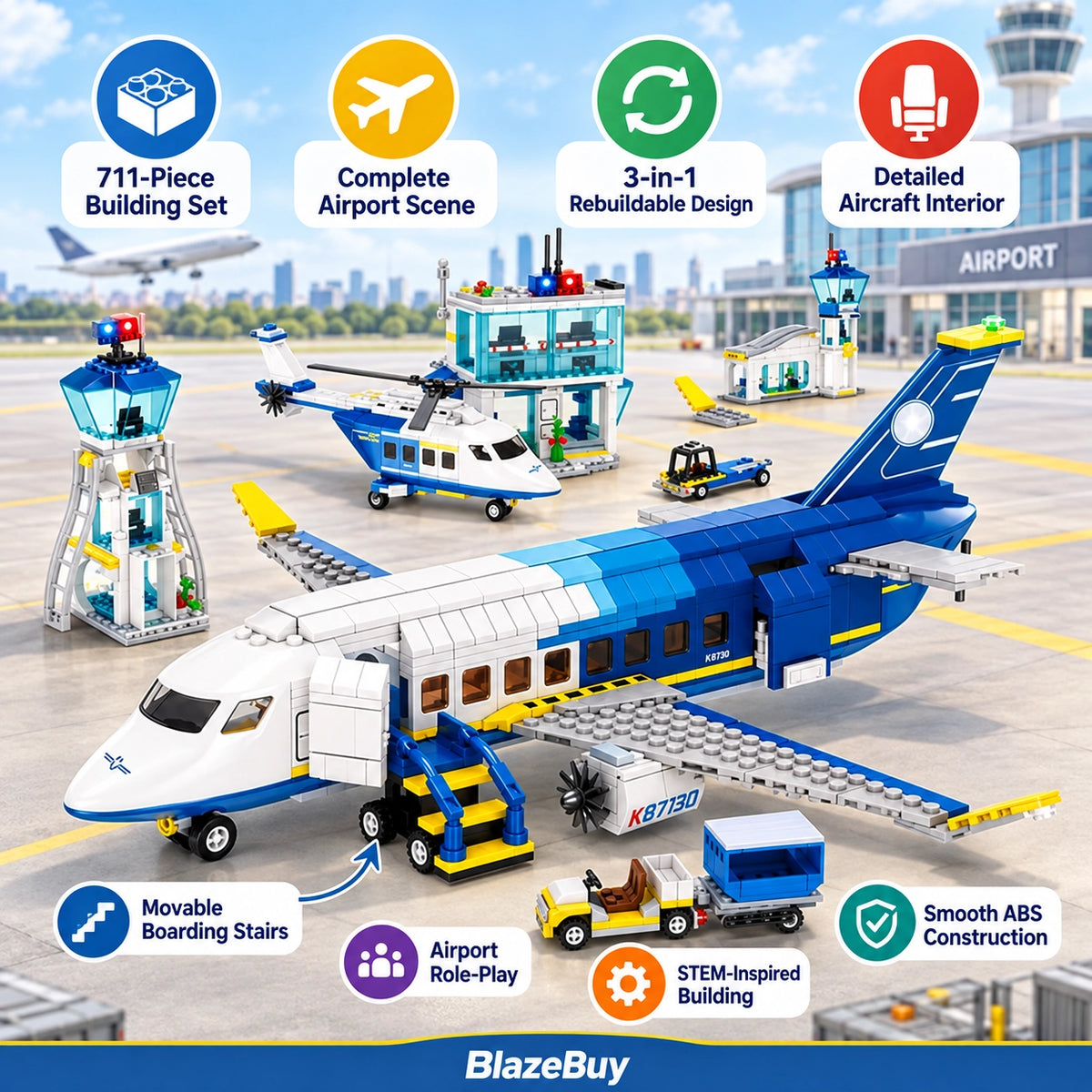 City Passenger Airplane Building Set